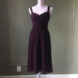 Elegant and flowy wine-colored dress